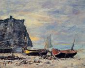 尤金 布丹 : Etretat, The Cliff of Aval